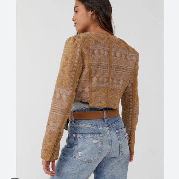 Free People Blouson Juliette Cropped Jacket M NWOT - Picture 3 of 7